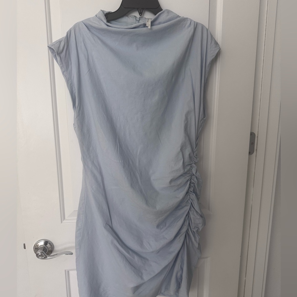 Anthropologie Pale Blue Side-Ruched dress